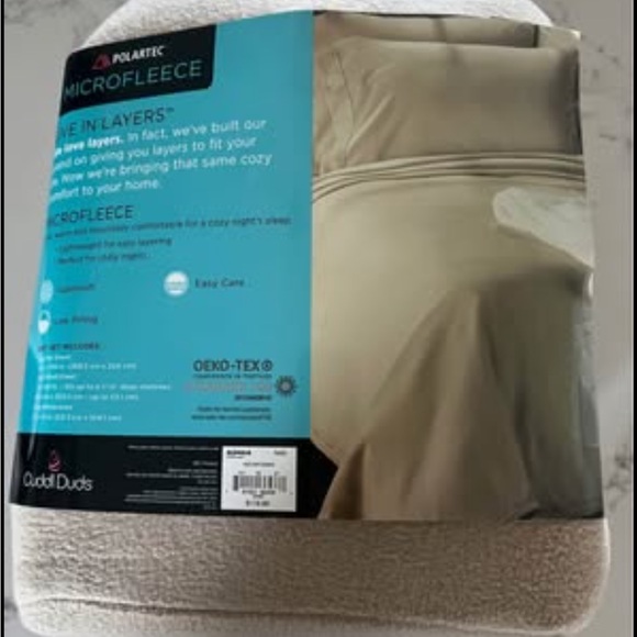 Cuddle Duds Microfleece King Sheet Set in Khaki - NWT - Picture 2 of 2